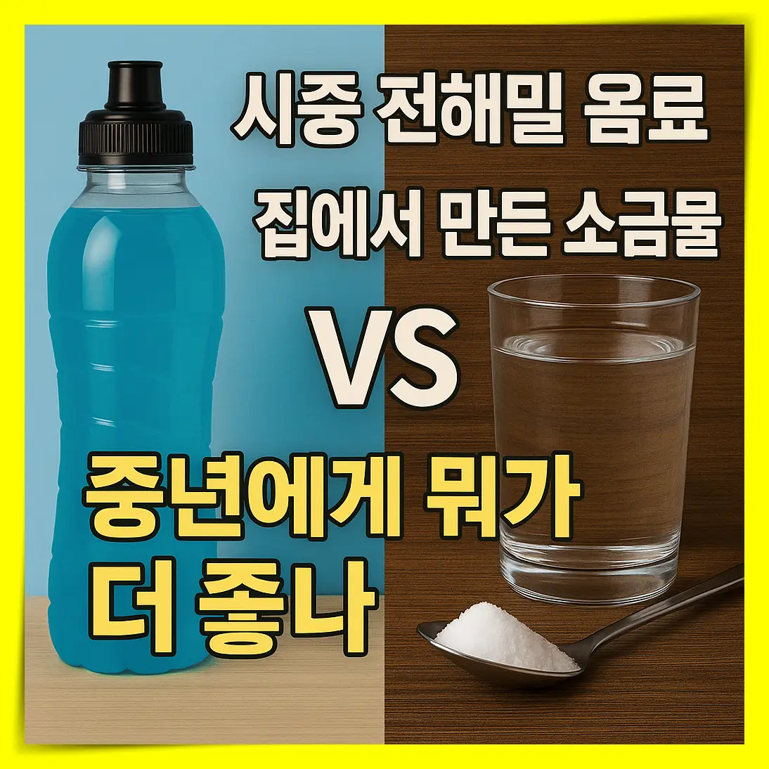 시중 전해질 음료 vs 집에서 만든 소금물: 중년에게 뭐가 더 좋나